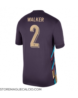 Inghilterra Kyle Walker #2 Maglia Gara Trasferta Repliche Europei 2024